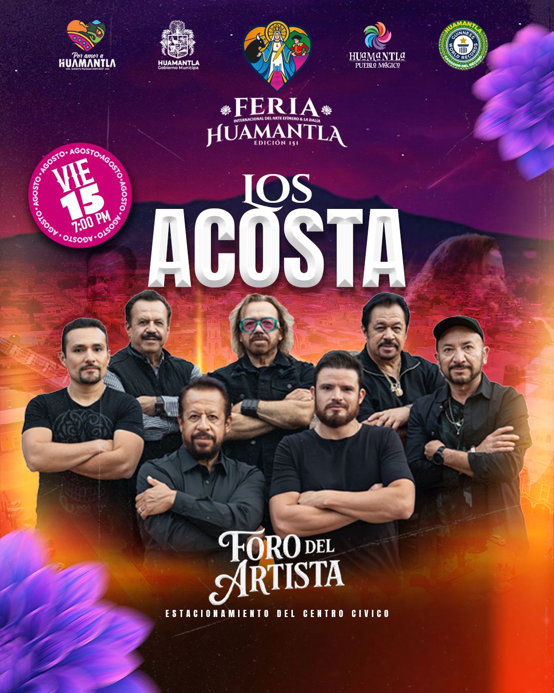 Huamantla vivirá una noche romántica con Los Acosta en la Feria Internacional del Arte Efímero y de la Dalia 2025